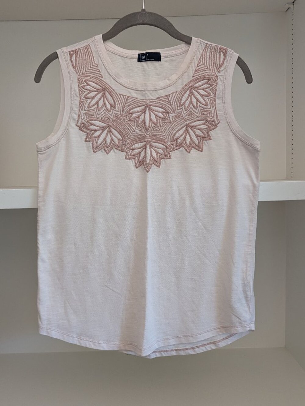 GAP Embroidered Pink Sleeveless Tank Muscle Shirt